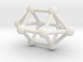 0760 J14 Elongated Square Dipyramid (a=1cm) #3 in White Natural Versatile Plastic