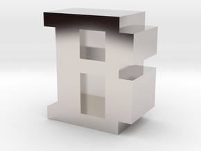 "B" inch size NES style pixel art font block in Platinum