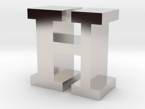 "H" inch size NES style pixel art font block in Platinum