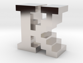 "K" inch size NES style pixel art font block in Platinum