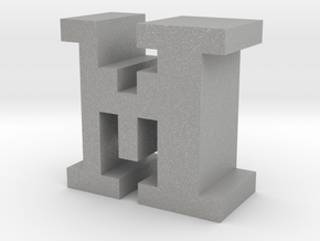 "M" inch size NES style pixel art font block in Aluminum