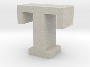"T" inch size NES style pixel art font block in Natural Sandstone