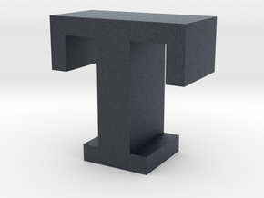"T" inch size NES style pixel art font block in Black PA12