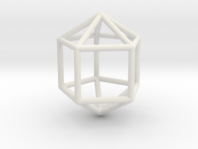 0761 J16 Elongated Pentagonal Dipyramid (a=1cm) #1 in White Natural Versatile Plastic