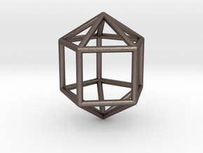 0761 J16 Elongated Pentagonal Dipyramid (a=1cm) #1 in Polished Bronzed-Silver Steel