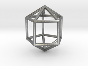 0761 J16 Elongated Pentagonal Dipyramid (a=1cm) #1 in Natural Silver