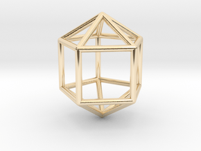 0761 J16 Elongated Pentagonal Dipyramid (a=1cm) #1 in 14k Gold Plated Brass