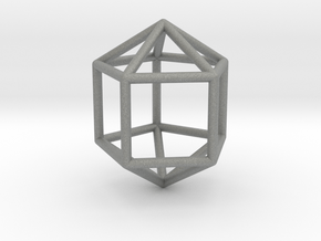 0761 J16 Elongated Pentagonal Dipyramid (a=1cm) #1 in Gray PA12