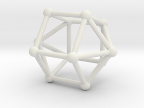 0762 J16 Elongated Pentagonal Dipyramid (a=1cm) #2 in White Natural Versatile Plastic