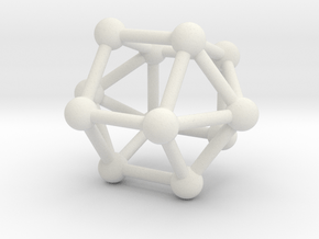 0763 J16 Elongated Pentagonal Dipyramid (a=1cm) #3 in White Natural Versatile Plastic