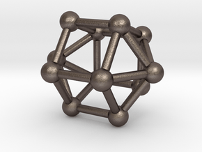 0763 J16 Elongated Pentagonal Dipyramid (a=1cm) #3 in Polished Bronzed-Silver Steel
