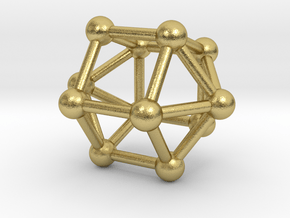 0763 J16 Elongated Pentagonal Dipyramid (a=1cm) #3 in Natural Brass