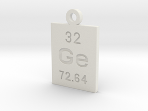Ge Periodic Pendant in White Natural Versatile Plastic