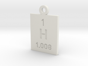 H Periodic Pendant in White Premium Versatile Plastic