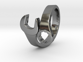 Combination Wrench Ring in Polished Silver: 7.5 / 55.5