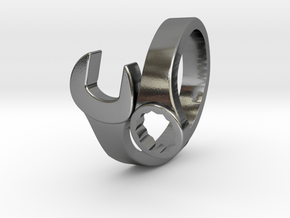 Combination Wrench Ring in Polished Silver: 9.75 / 60.875