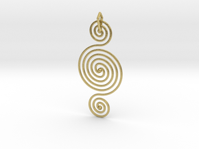 Triple Spiral Pendant in Natural Brass