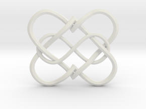 2 Hearts Infinity Pendant in White Natural Versatile Plastic