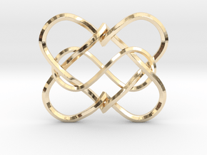 2 Hearts Infinity Pendant in 14K Yellow Gold