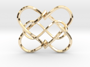 2 Hearts Infinity Pendant in 14k Gold Plated Brass