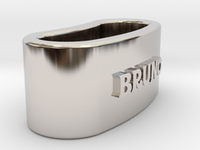 BRUNO napkin ring with lauburu in Rhodium Plated Brass