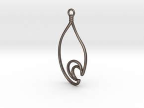 Waterdrop Moon Earring - Alternate Curve in Polished Bronzed-Silver Steel