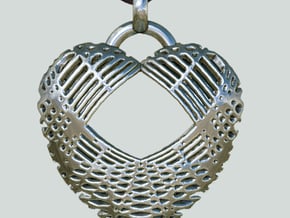 Heart Net Fini Inflate II Y40_si in Polished Silver