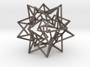 Star Dodecahedron in Polished Bronzed-Silver Steel