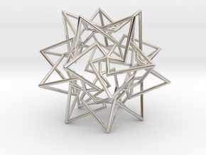 Star Dodecahedron in Rhodium Plated Brass