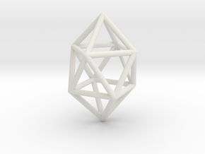 0764 J17 Gyroelongated Square Dipyramid (a=1cm) #1 in White Natural Versatile Plastic