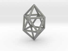0764 J17 Gyroelongated Square Dipyramid (a=1cm) #1 in Gray PA12