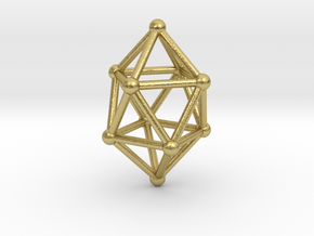 0765 J17 Gyroelongated Square Dipyramid (a=1cm) #2 in Natural Brass