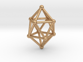 0765 J17 Gyroelongated Square Dipyramid (a=1cm) #2 in Natural Bronze