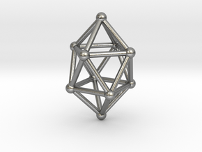 0765 J17 Gyroelongated Square Dipyramid (a=1cm) #2 in Natural Silver