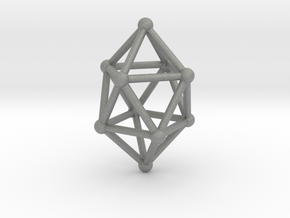 0765 J17 Gyroelongated Square Dipyramid (a=1cm) #2 in Gray PA12