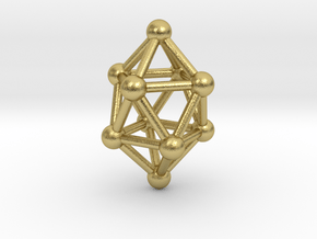 0766 J17 Gyroelongated Square Dipyramid (a=1cm) #3 in Natural Brass