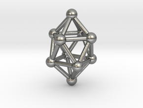0766 J17 Gyroelongated Square Dipyramid (a=1cm) #3 in Natural Silver