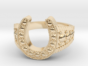 Blingy Horseshoe Ring  in 14K Yellow Gold