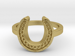 Horseshoe Ring in Natural Brass