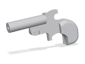 Miniature Derringer Handgun - 10cm in Tan Fine Detail Plastic