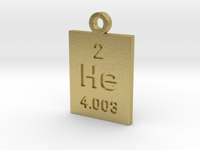 He Periodic Pendant in Natural Brass