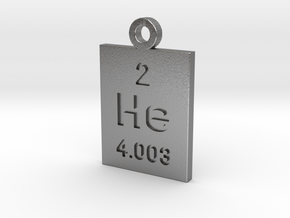 He Periodic Pendant in Natural Silver