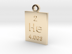 He Periodic Pendant in 14k Gold Plated Brass