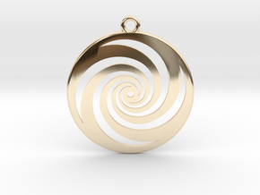 Golden Phi Spiral in 14k Gold Plated Brass