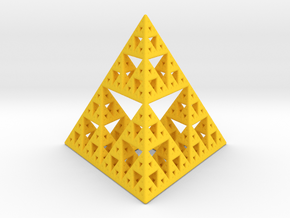 Sierpinski Tetrahedron in Yellow Processed Versatile Plastic: Small