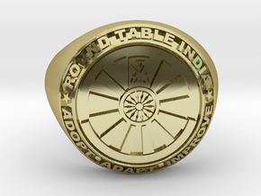 Round Table India signet ring  in 18k Gold Plated Brass