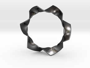 Folded Hexagram in Polished and Bronzed Black Steel: Small