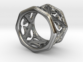 Gothic Window Ring v2 in Polished Silver: 8 / 56.75