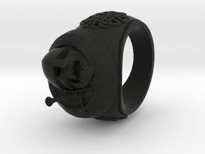 Celtic Grave Signet Ring in Black Premium Versatile Plastic