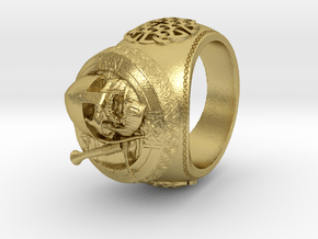 Celtic Grave Signet Ring in Natural Brass